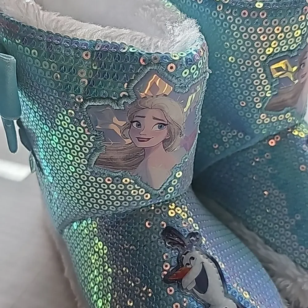 Disney Frozen little girls slip on slippers size 11-12